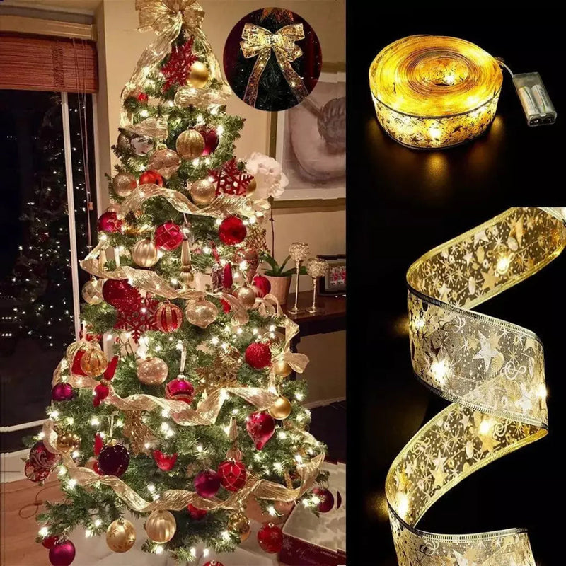 Fita de Led Dourado Decoração Árvore de Natal 3 Metros